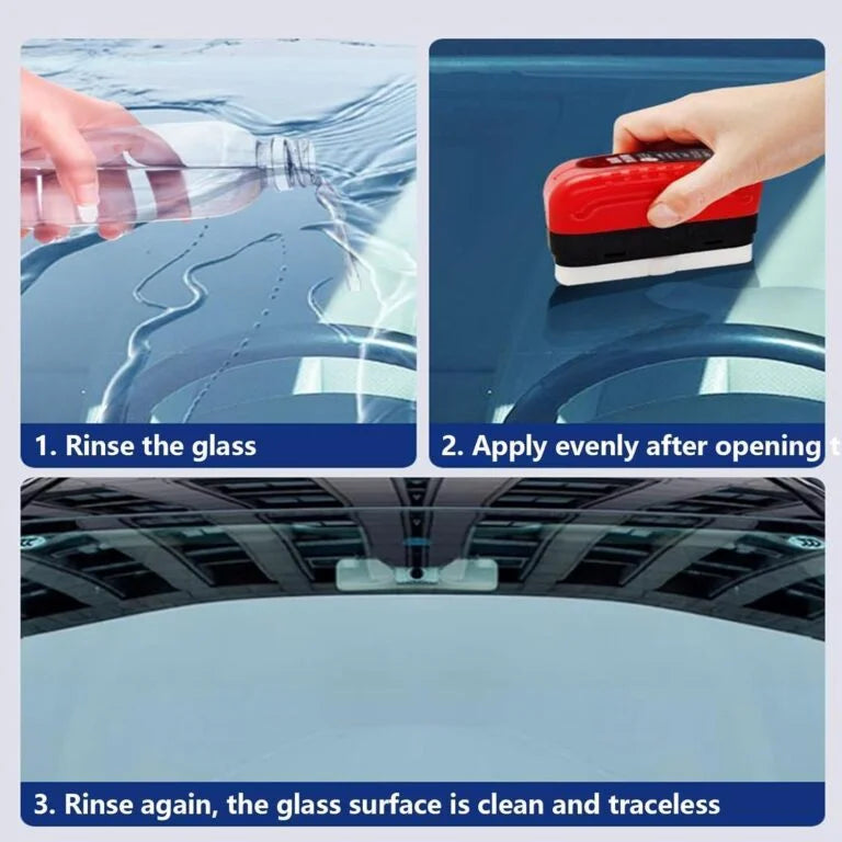 10516 Automotive Oil Film Cleaning Brush, Glass Cleaning Board, Car Glass Oil Film Removal Cleaner