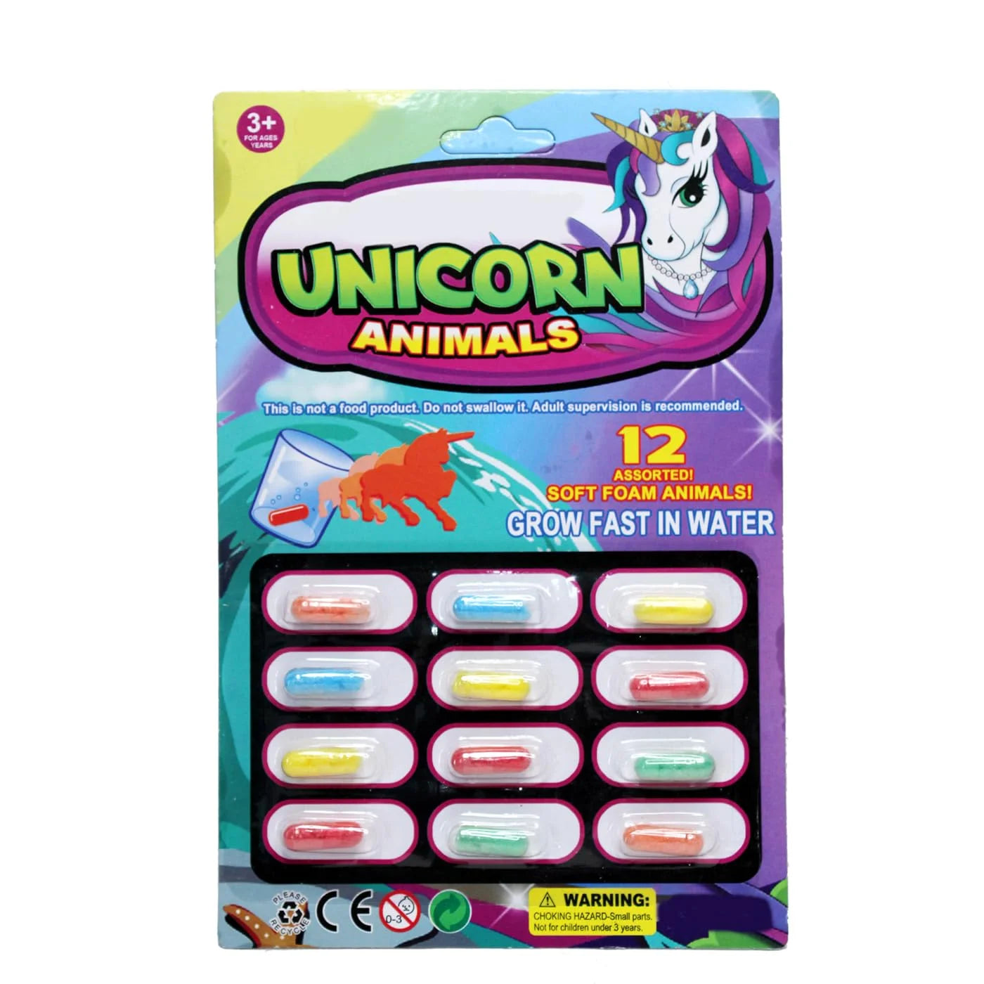 H-A1- 12 Different Shape Magic Foam Mix Animal Capsules Creatures Grow in Water Soft Perfect Activity for Kids