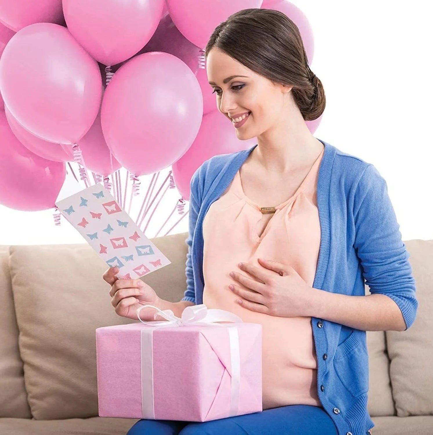 2086 (50 pcs) pink Metallic Balloons