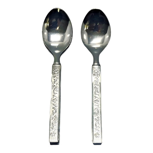 21236 Tablespoon Set of 12 | 15 GMS Each Spoon | 16 cms Long | Traditional Handcrafted Dining Iron Spoons | Dining, Cooking & Serving | Ideal for Everyday Use.