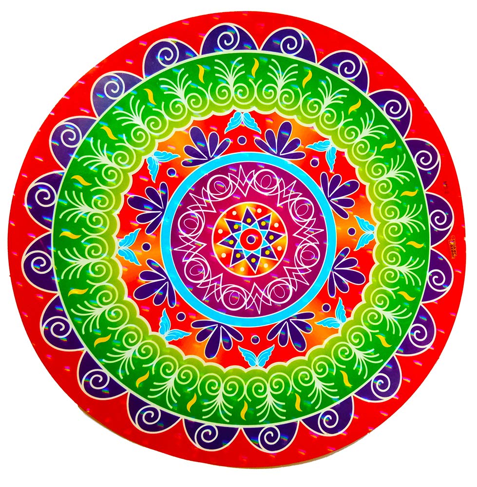 20424 { 5pcs } Multicolor Rangoli Floor Stickers Diwali Rangoli Stickers PVC Vinyl Wall Sticker Shubh Deepawali Sticker
