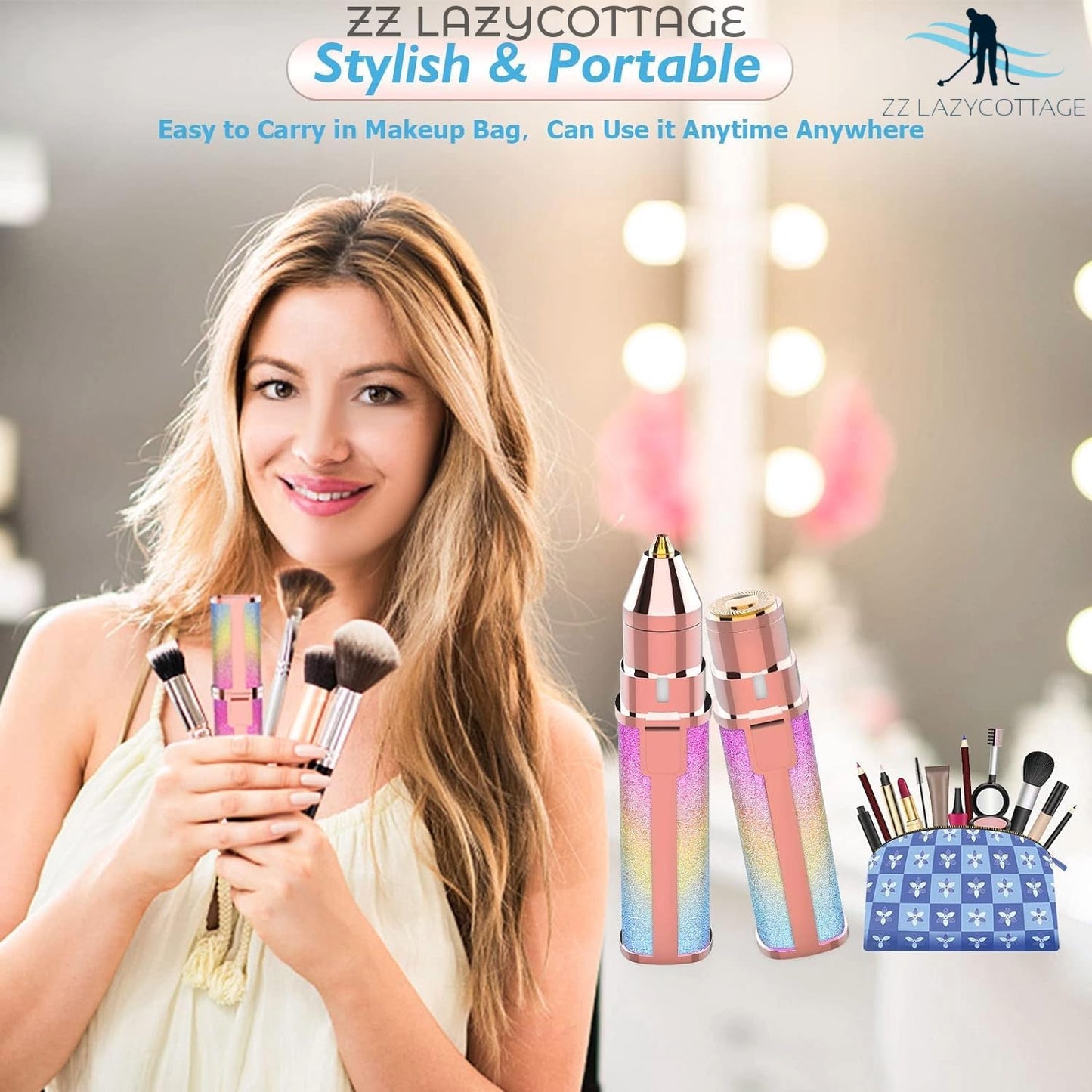 HX-203A Women Blawless Battery Powered Eyebrow And Uperlip Trimmer Shaver For Ladies.