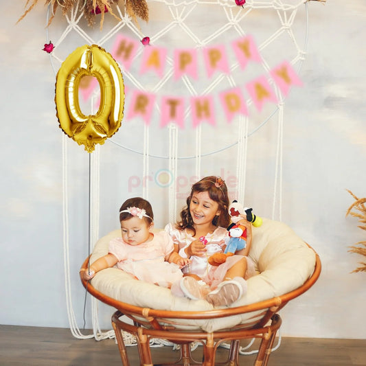 9049 (10 pcs) Number 0 Foil Golden Balloon