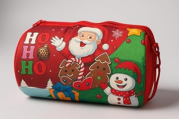 11294 Christmas Santa Print Duffle Bags – Waterproof Bag Shoulder Bag with Large Compartment for  Travel, Duffle Bags, Size 14" * 8" inch