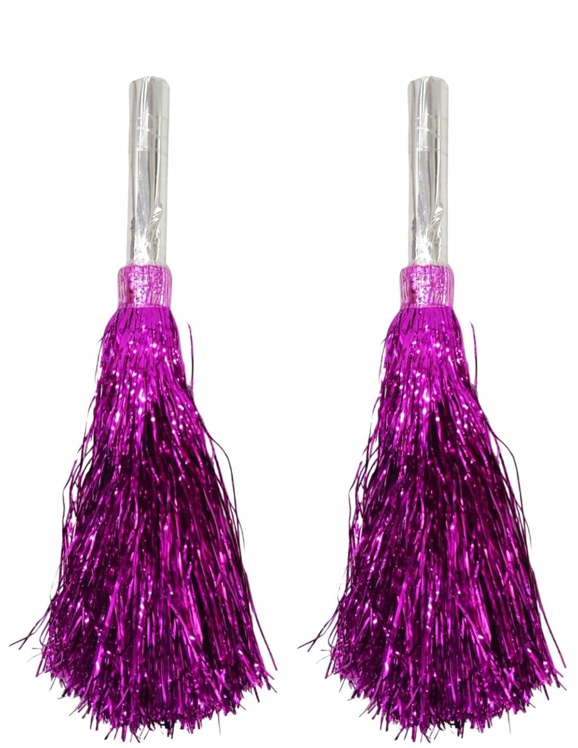 20203 Multicolour Pom Pom with Stick, Cheer Girls Pom Pom for School Annual Day {1 pair}