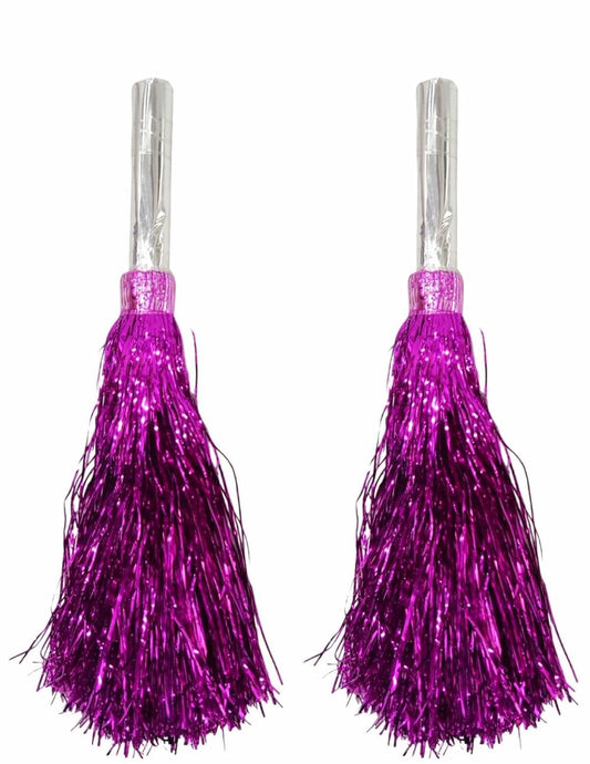 20203 Multicolour Pom Pom with Stick, Cheer Girls Pom Pom for School Annual Day {1 pair}