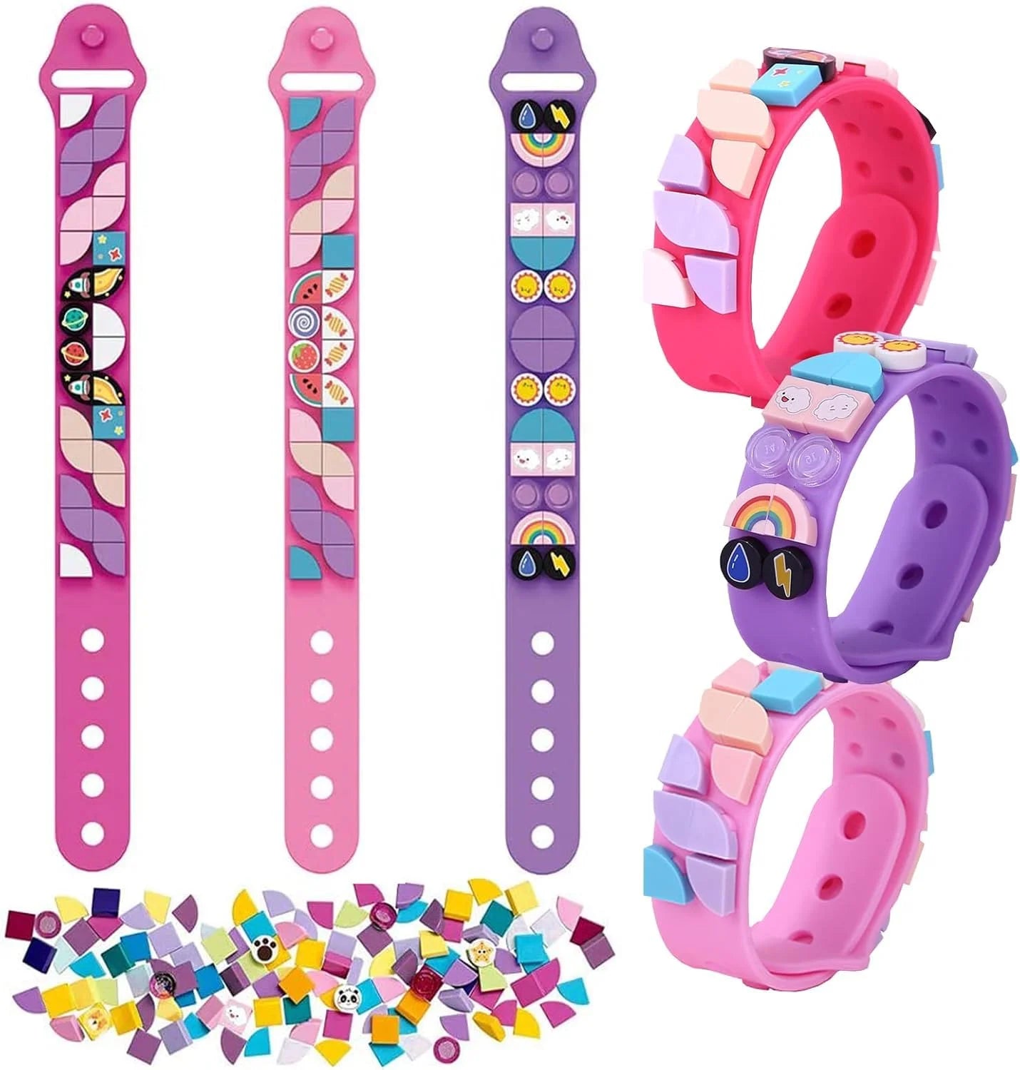 10312 Dots Bracelet Kids, Building Blocks Bracelets, DIY Creative Bracelet Making Kit, Friendship Bracelets 29 pcs