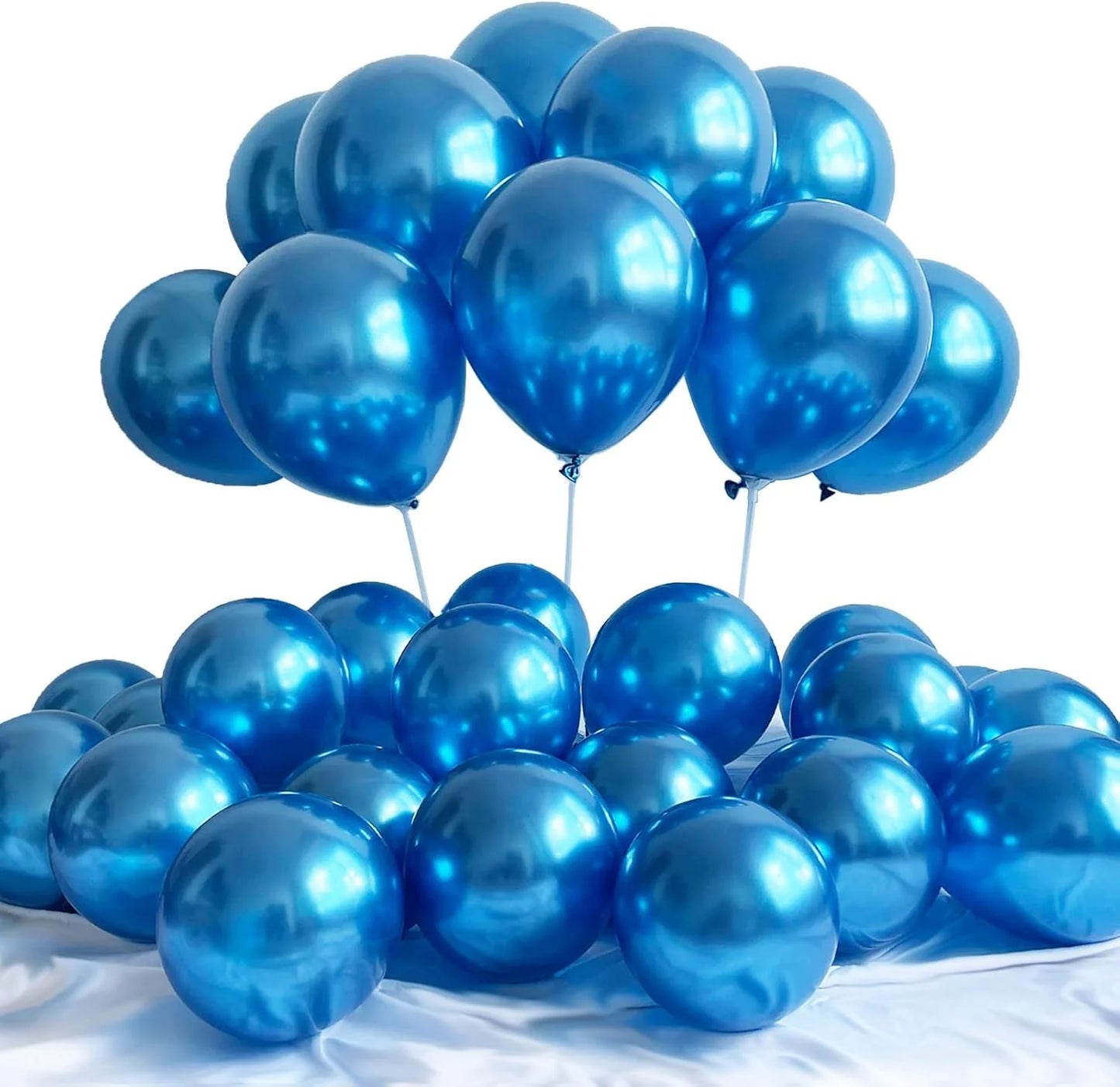 2029 (50 Pcs)Blue Metallic Balloons