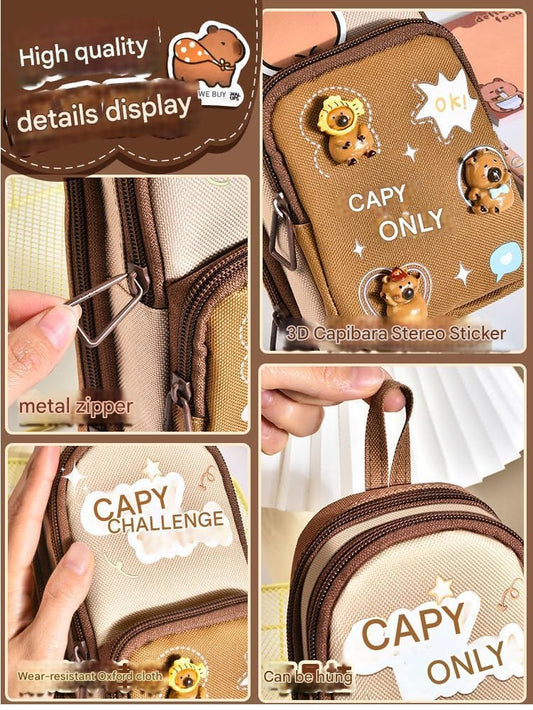 20840 Pencil Case with 3 Compartment Cute Pen Pencil Pouch Canvas Zipper Pencil Box Large Capacity Multifunctional Stationary Pouch Organizer for Girls Kids
