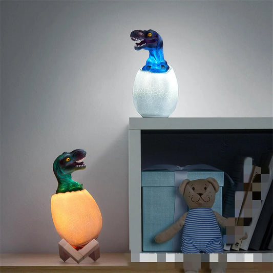 10209 – D Dinosaur Egg Night Light with Wooden Base,Touchable with Remote Control, Multi-color Dinosaur Egg Night Light