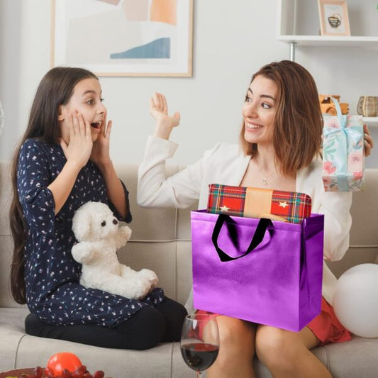 11102 Glossy Metallic Laminated Non-Woven Reusable Eco-Friendly Party Return Gift Bags {Pink}