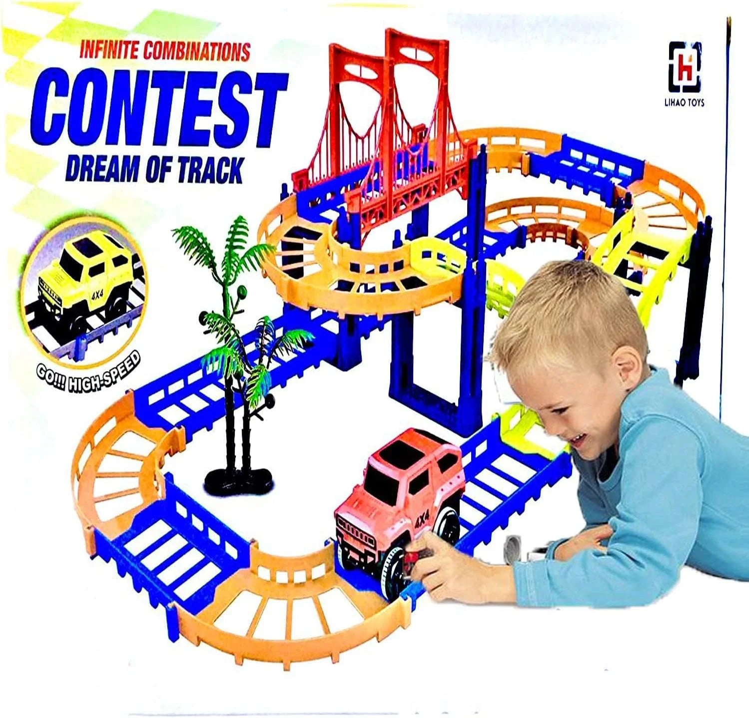 2015-25 Car track toy kids infinite combinations contest dream of track Battery Operation DIY Toys