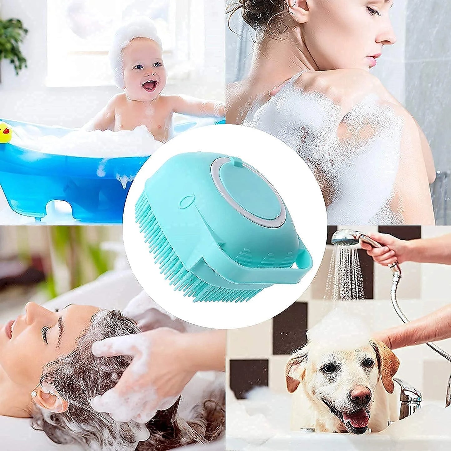 6070 Silicon Massage Bath Brush Hair, Scalp & Bathing Brush