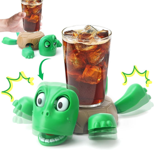 7818 Turtle Cup Holder,Turtle Coaster with Funny Expression, Cup Holder with Liftable Limbs & Expressive Face for Turtles,Tortoise Lover Gag Gifts Home Decor   (Green)