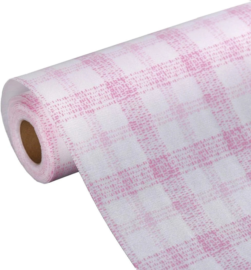 8034 Gingham Pattern Non-adhesive Shelf Liner Paper Roll for Kitchen Bathroom Cabinets Drawer Shelves Refrigerator Closets Random Design