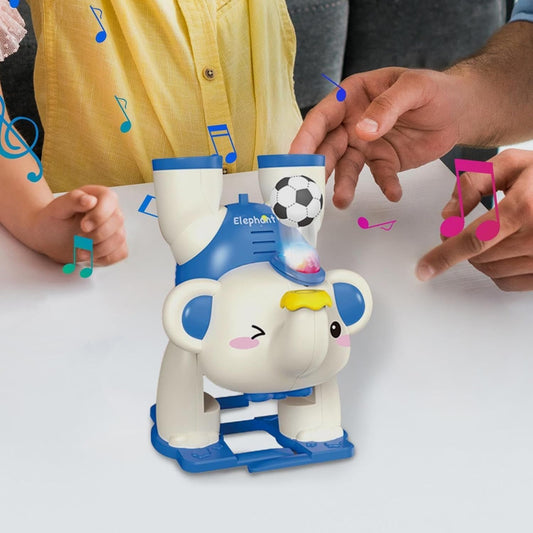 677B Musical Elephant Toy with Blowing Ball, Light & Sound, Battery Operated, Colorful Lights, Fun Sound Effects {Multicolor}