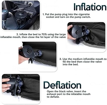10501 Car Inflatable Bed with Pump & 2 Air Pillow| Quick Inflatable Back Seat Bed| Car Inflatable Mattress