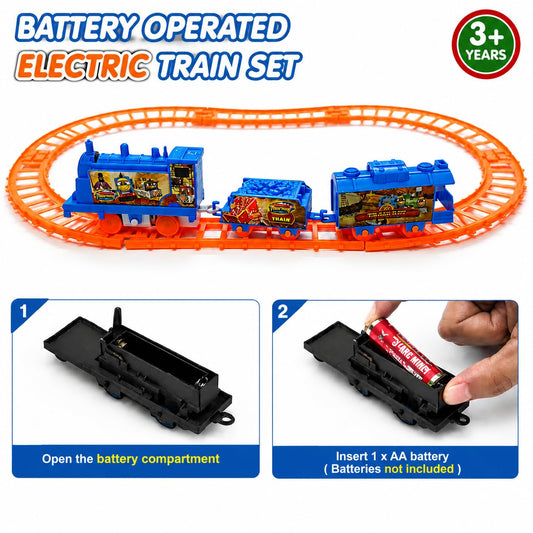 ZY-877-33 Battery Operated Train Set for Kids with Track | Electric Motorized Toy Train | Toy Train with Track Set for Boys Girls | Train Track Set for Kids Indoor Gift
