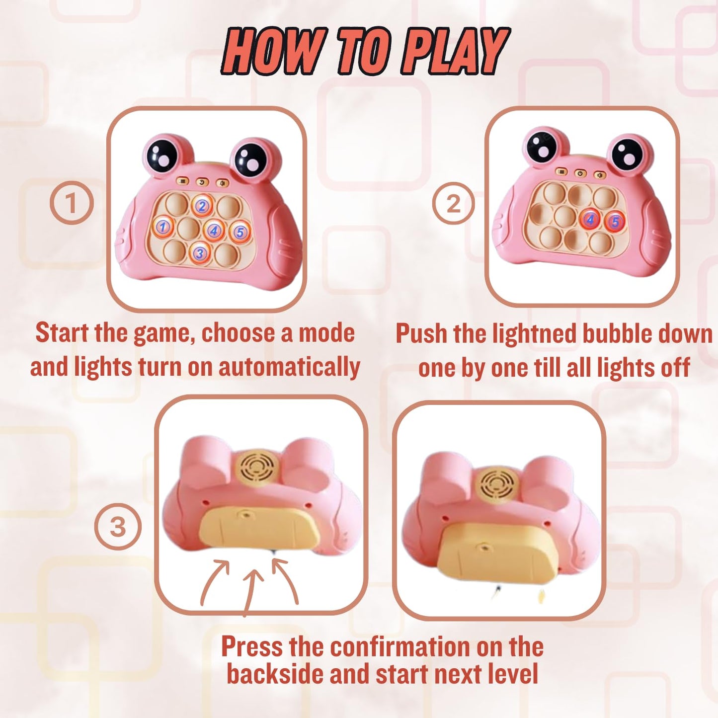 21142 Pop Fidget Toys Handheld Game for Teens Push Bubble Light up Puzzle Game Machine Best Gifts for Kids Multicolor21