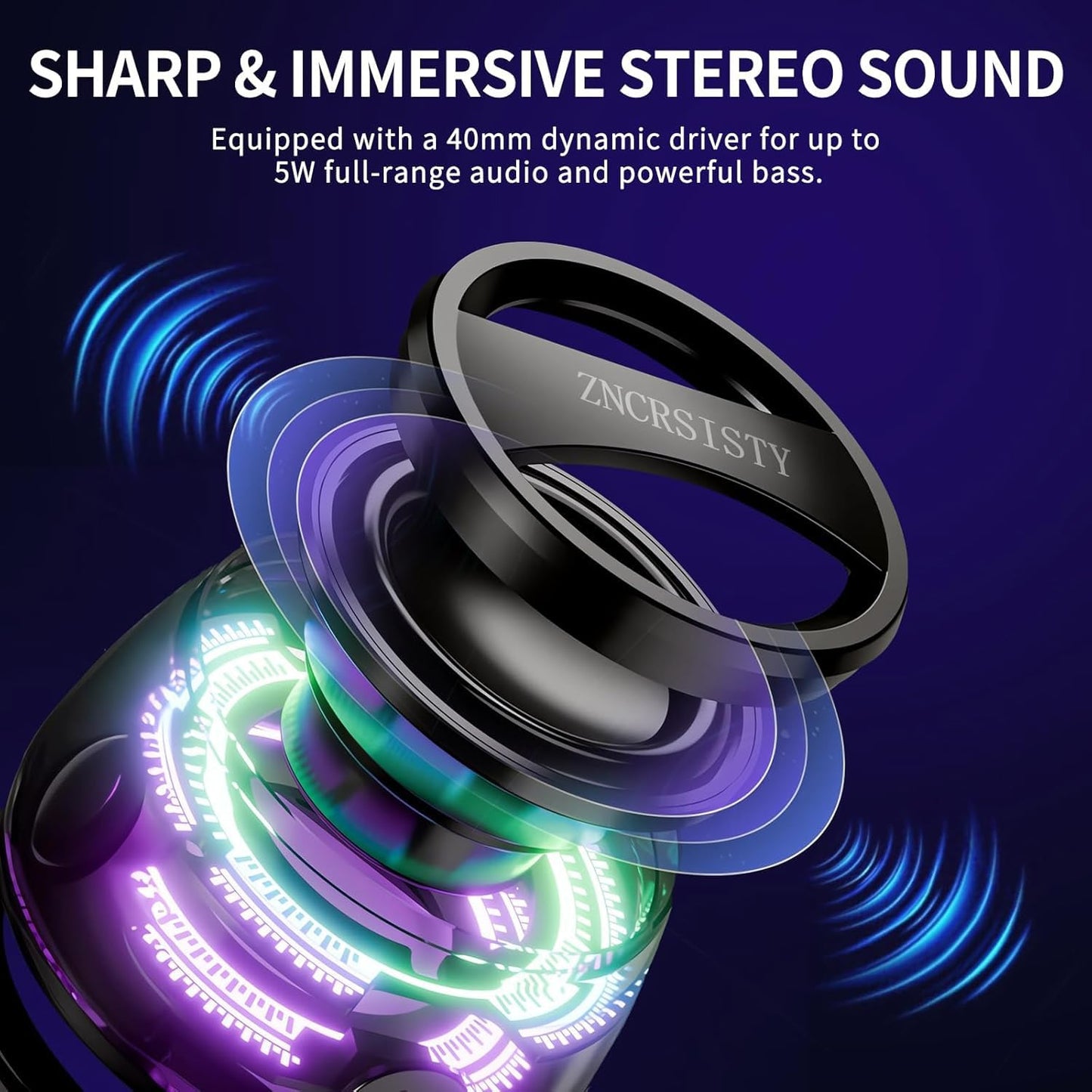 G200 Magnetic Bluetooth Speaker with RGB Lights Portable Mini Wireless 3D Surround Sound Waterproof Pocket Size Multifunctional 2 in 1 Phone Stand for iPhone, Android