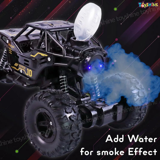 ITW-2036 Rechargeable Rock Crawler Monster RC Truck with Booster Spray Function All Terrain Stunt Racing Indoor Outdoor Toy Car – Black