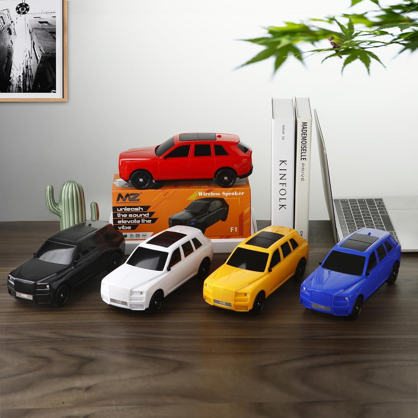 20468 Wireless Bluetooth Car Speaker – 2400mAh Battery, TF/USB/FM/TWS Support, 5.1 Stereo Sound – Portable Speaker for Car, Home, and Outdoor Use {Random Color}