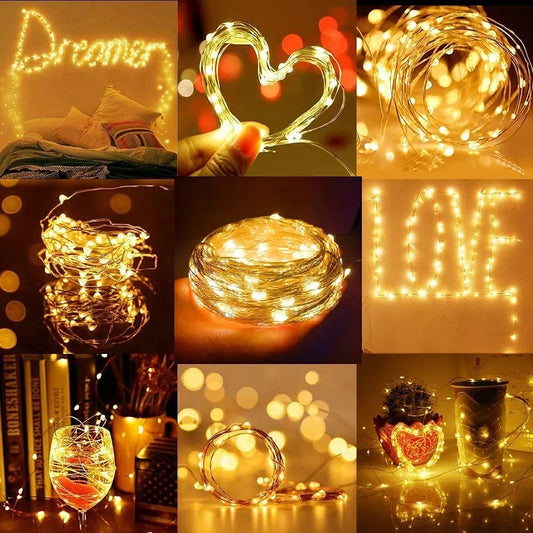 20150 5 Meter LED light Fairy Lights AAA-Battery Operated Golden color