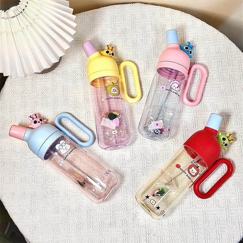 MT110 Cute Bunny Kids Water Bottle | BPA-Free Straw Sipper | Leak-Proof Cartoon Water Bottle for School, Travel & Outdoor Use