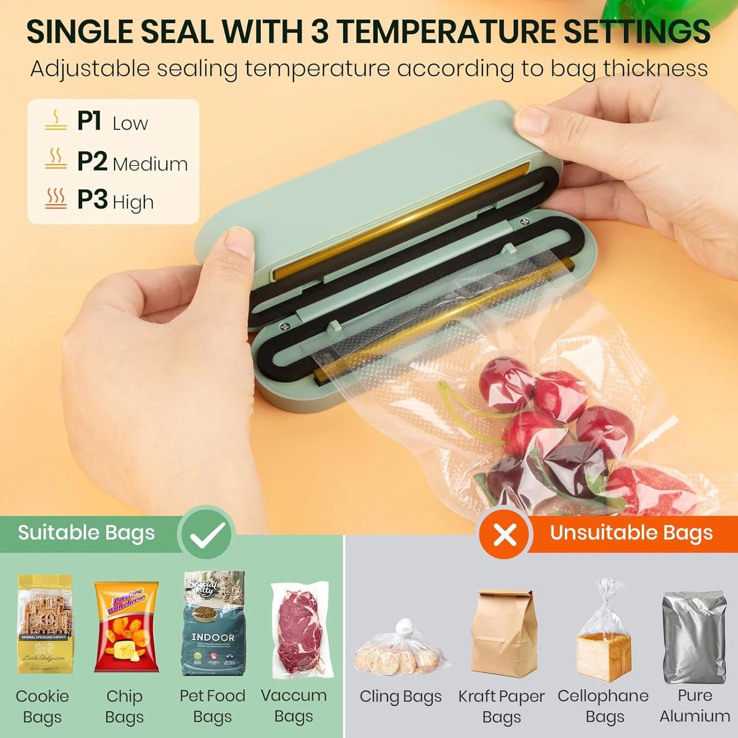11264 Vacuum Sealer Machine for Packing 3-in-1 Cordless Portable Packaging Machine (Vacuum Sealer Machine)