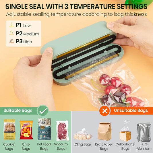 11264 Vacuum Sealer Machine for Packing 3-in-1 Cordless Portable Packaging Machine (Vacuum Sealer Machine)