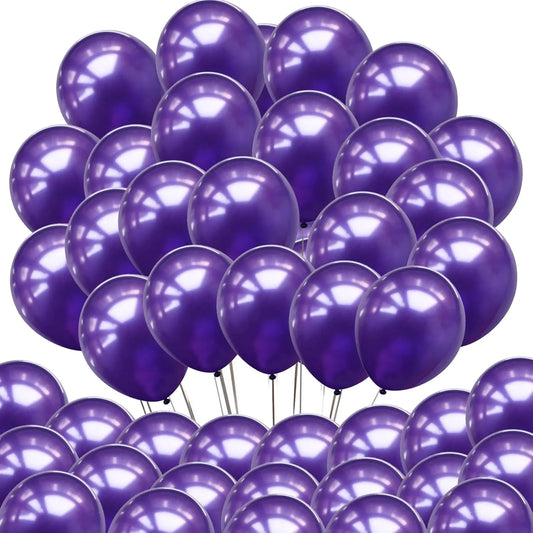 02034 (50 Pcs) Purple Metallic Balloons