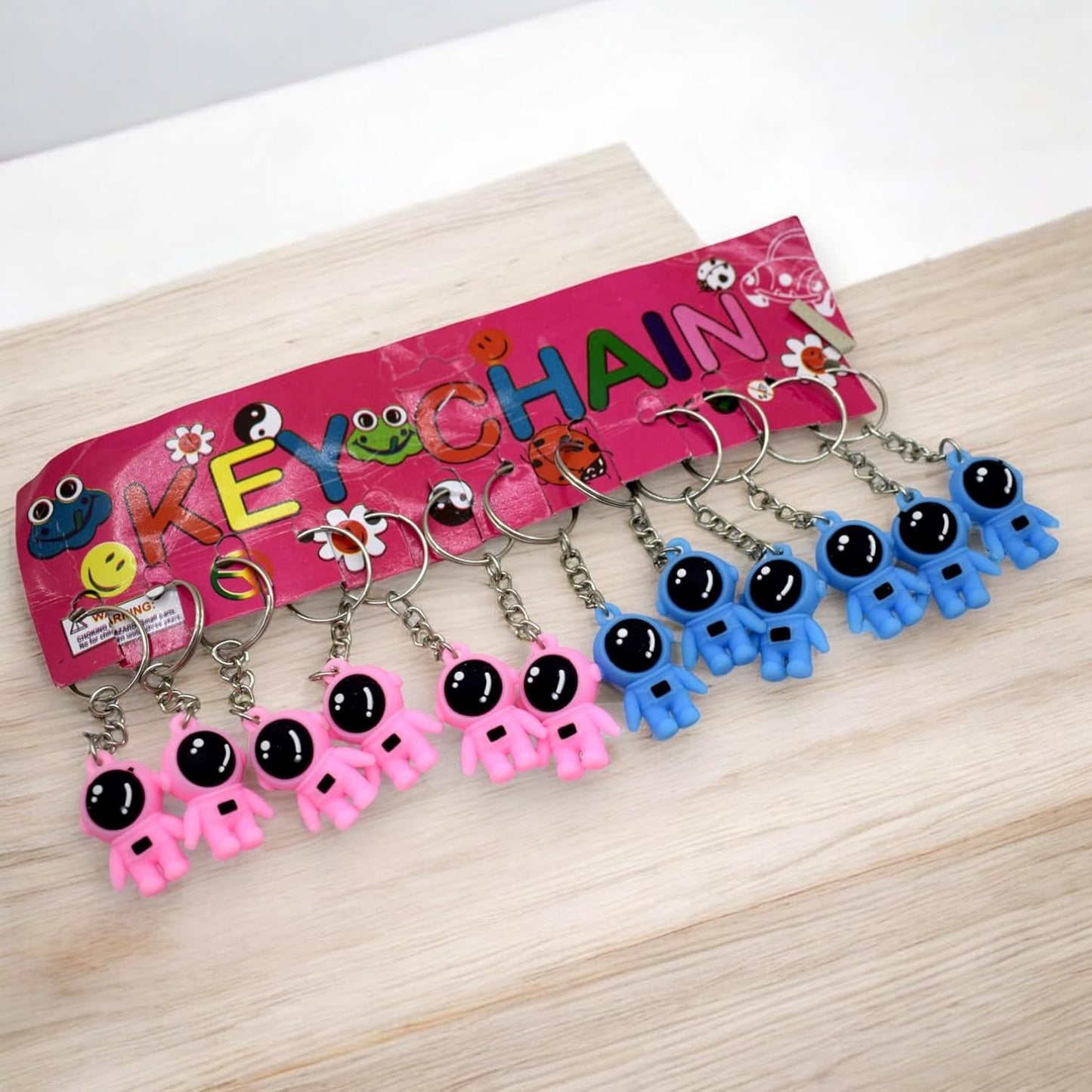 20883 {Pack of12} Space Astronaut theme Boys/Girls Design Keyrings/Keychains for Kids