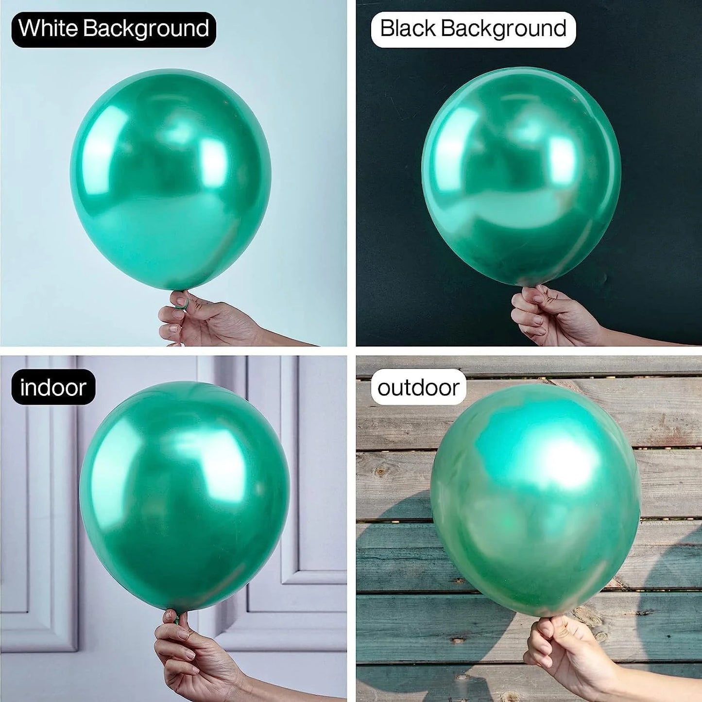 2030 (50 Pcs)green Metallic Balloons