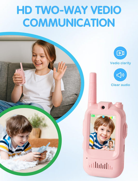 20379 Walkie Talkie for Kids with Video: Rechargeable Toddler Toys with HD Camera & Voice Changer, 2 Phones, Long Range Gift Toys for Boy & Girl