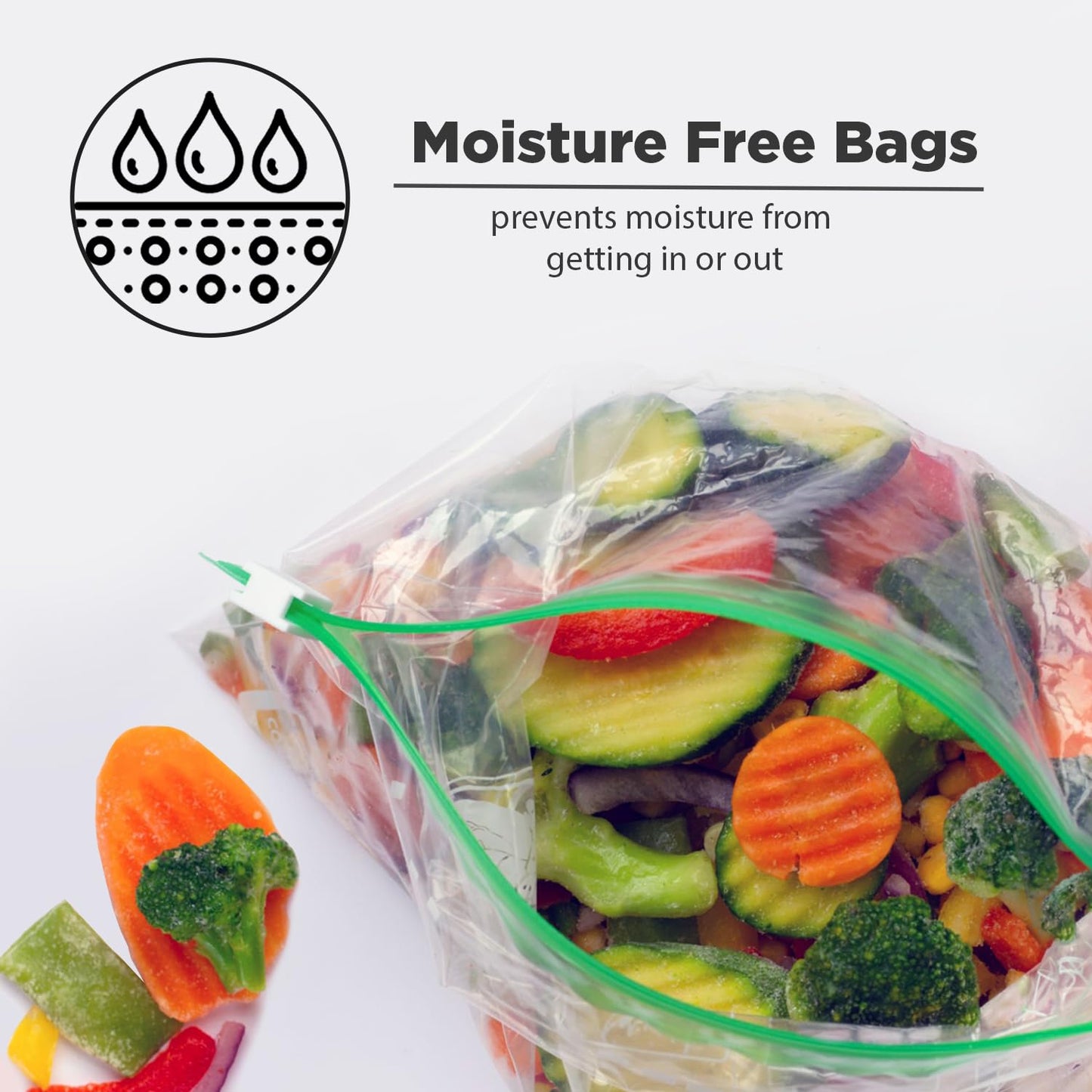 10598{Pack of 6} Plastic pouch Reusable Multi-Purpose Slider Bag 18x11 Inch ,Zip Lock & Vegetable Storage Multicolor
