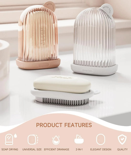 10410 Travel Soap Case, Leakproof Soap Container with Lid, Portable Bar Soap Holder for Traveling, Soap Dished for Bathroom