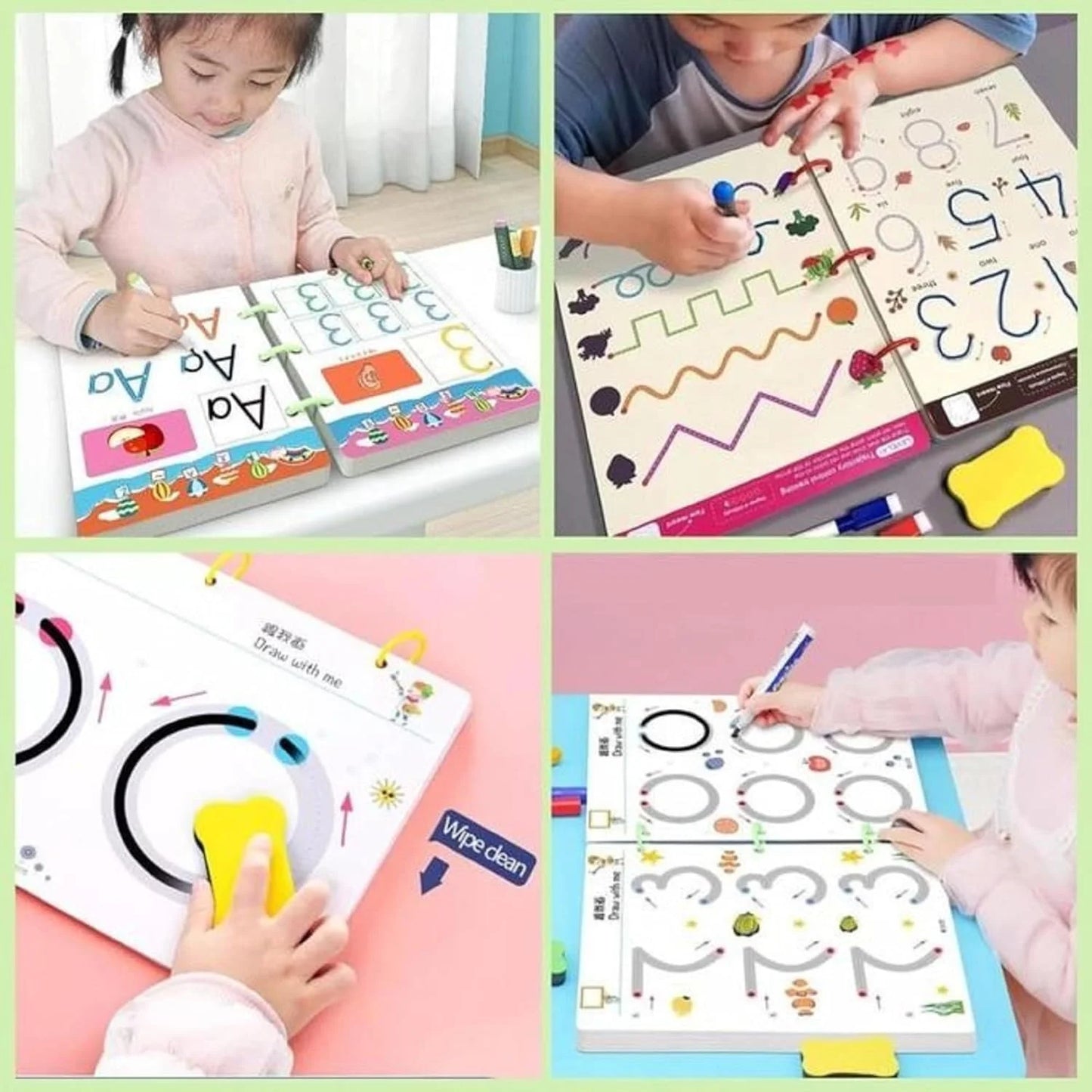 CK034 Magical Tracing Workbook Set, Hand Writing Pen Control Training Book for Learning to Write The Alphabets & Numbers, Preschool Educational Reusable Learning Book for Kids {32 Pages}