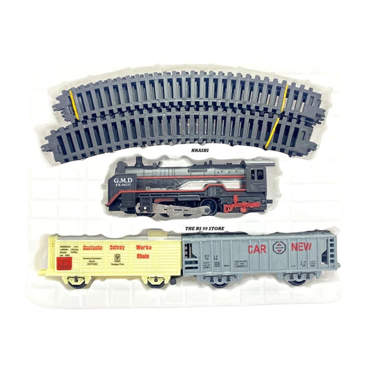 20085 Battery Operated Train Set with 10 Tracks, Locomotive, Boxcar, Passenger Car, 13 Pieces Railway Play Set, 25 x 20 cm