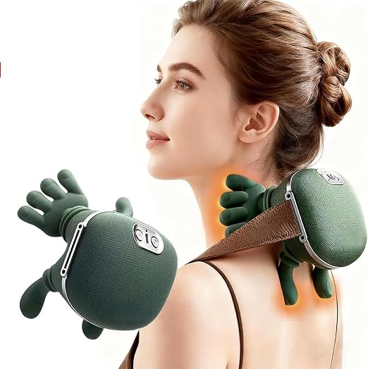 21057 Bionic Heated Neck and Shoulder Massager with 4D Shiatsu Kneading - Wireless Portable Deep Tissue Electric Back Massager for Muscle Relaxation and Pain Relief