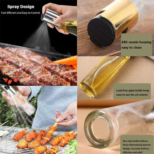 10089 Edible Oil Spray Bottle for Cooking, 100ml Transparent Glass Oil Spray Bottle