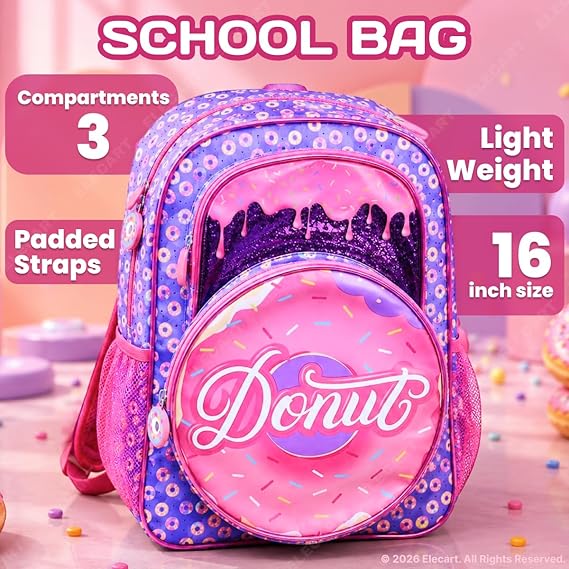 6160 School Backpack for Kids & Teen Girls | Lightweight Waterproof School Bag | Multi-Compartment Bookbag with Padded Straps & Side Pockets Size= 40*30*15