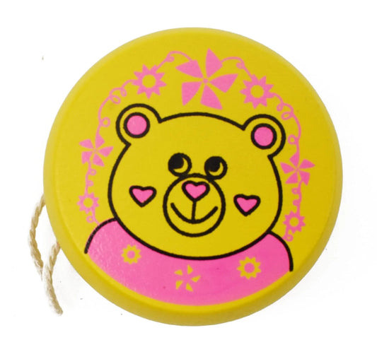 8049 Wooden Yoyo Spinner Toys for Kids (Multicolour) Pack of 12