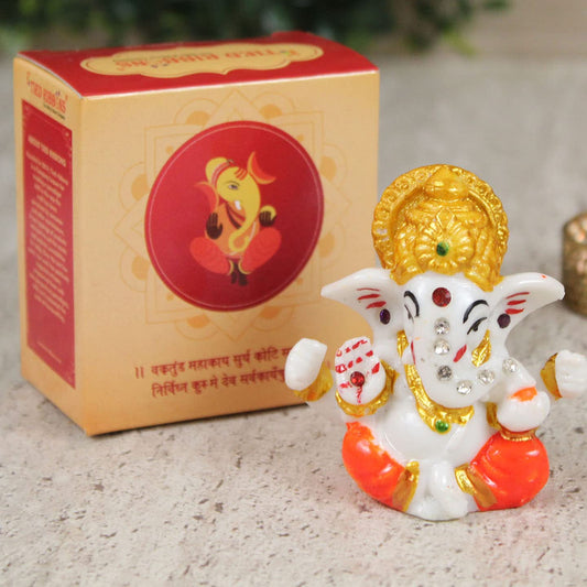 21129 Best Handicraft Crystal Two Face Ganesha Statue for Car Dashboard Idols | Home Temple Decoration | Ganesh Idol | Ganesh Chaturthi Decoration