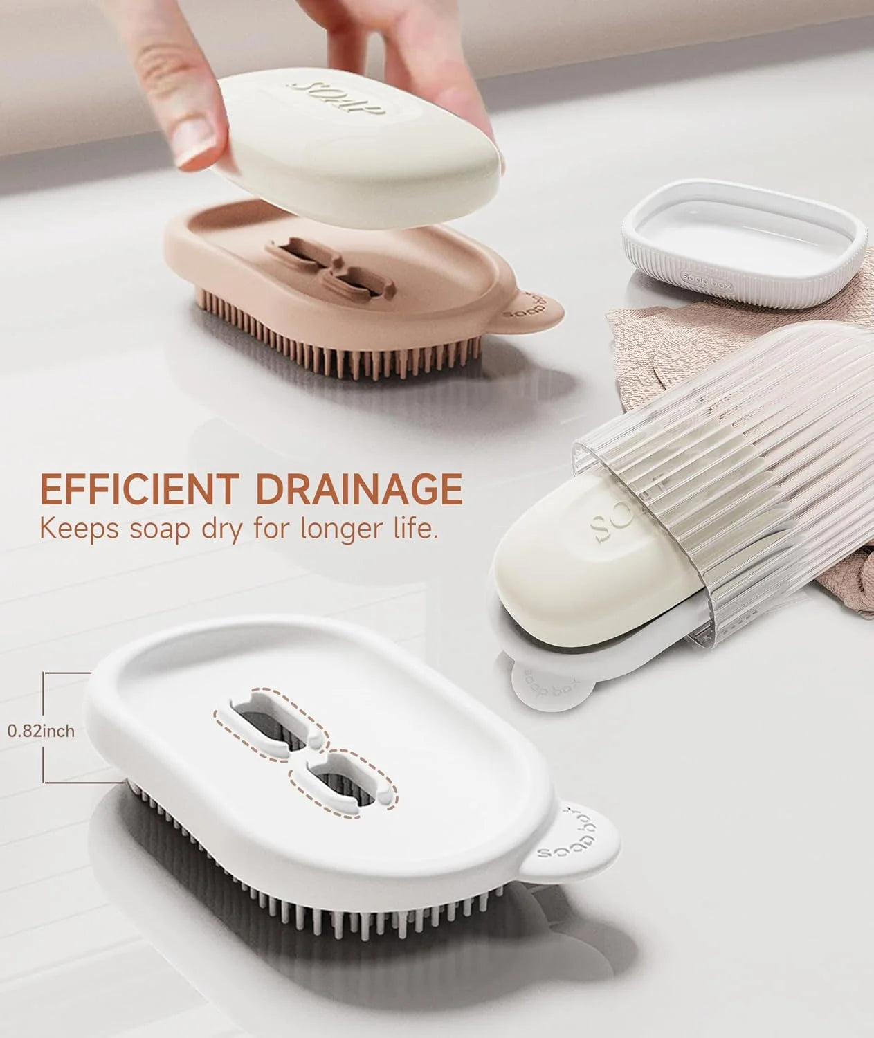 10410 Travel Soap Case, Leakproof Soap Container with Lid, Portable Bar Soap Holder for Traveling, Soap Dished for Bathroom