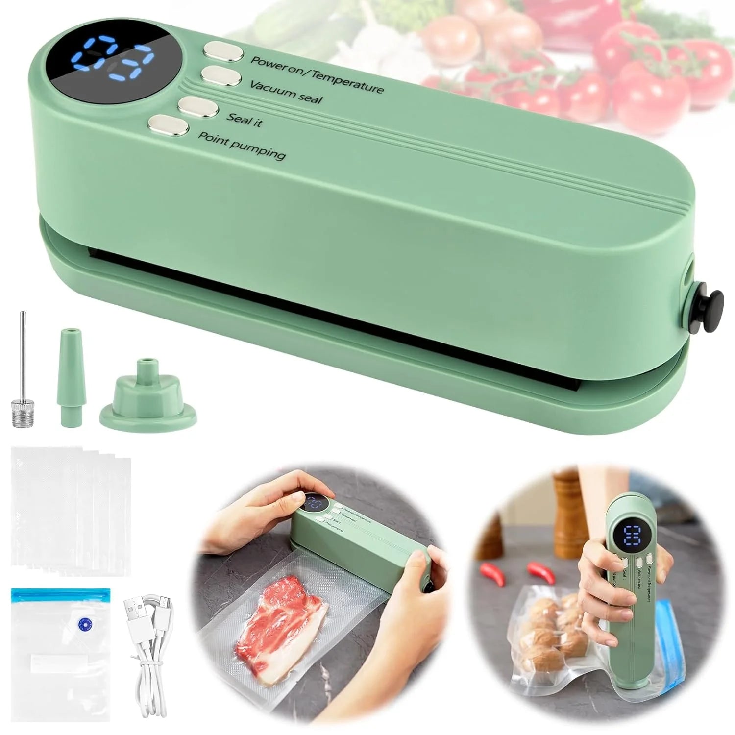 11264 Vacuum Sealer Machine for Packing 3-in-1 Cordless Portable Packaging Machine (Vacuum Sealer Machine)