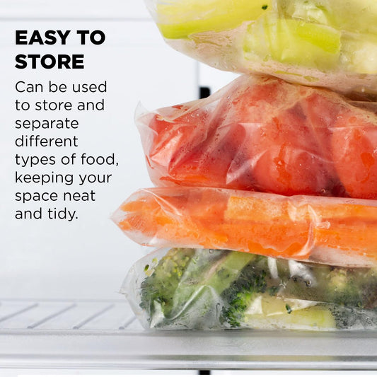 10598{Pack of 6} Plastic pouch Reusable Multi-Purpose Slider Bag 18x11 Inch ,Zip Lock & Vegetable Storage Multicolor