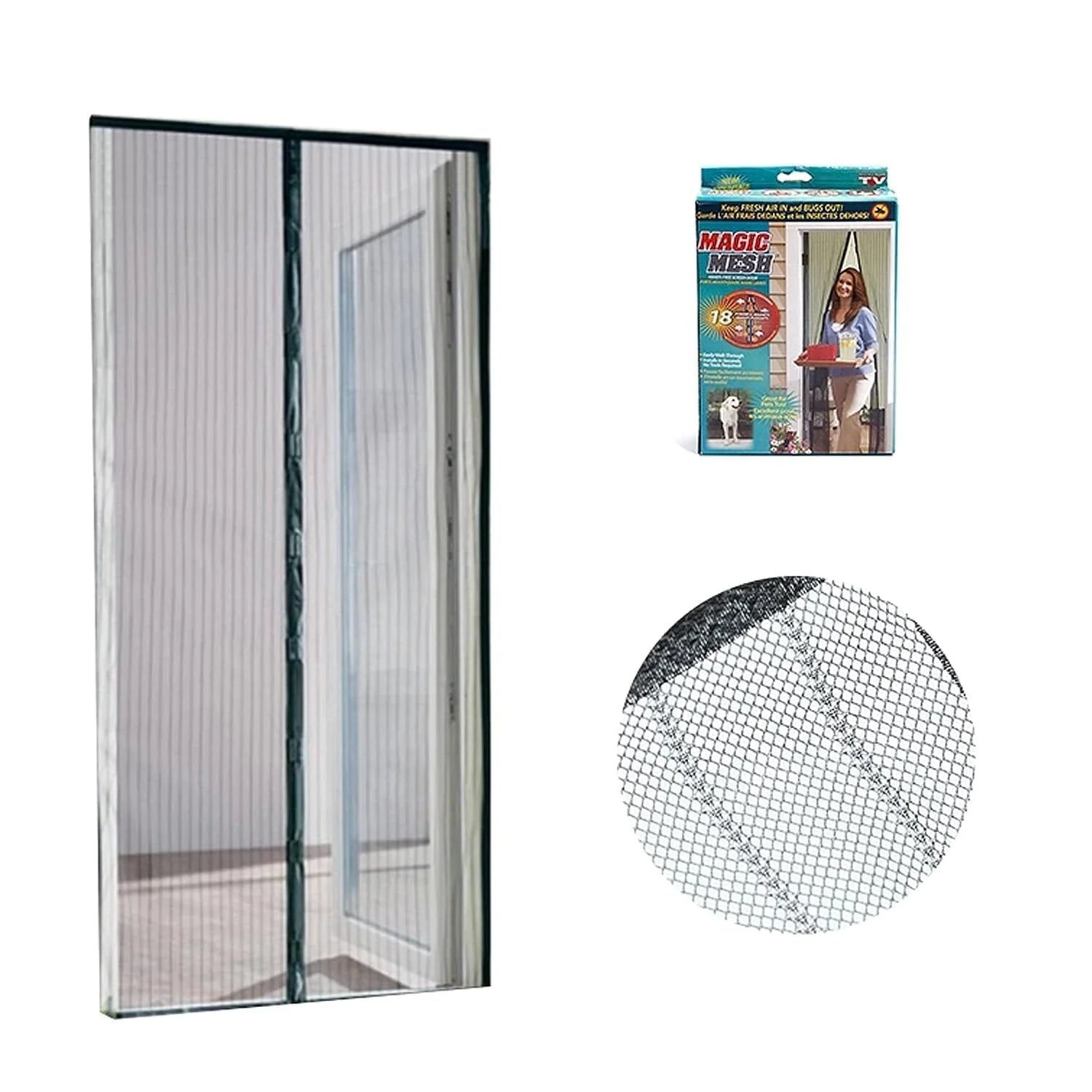 8006 Magic Mesh Magnetic Mosquito Screen Door Net Curtain (205×100 CM)