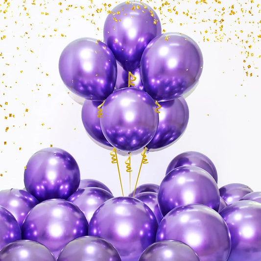 02034 (50 Pcs) Purple Metallic Balloons