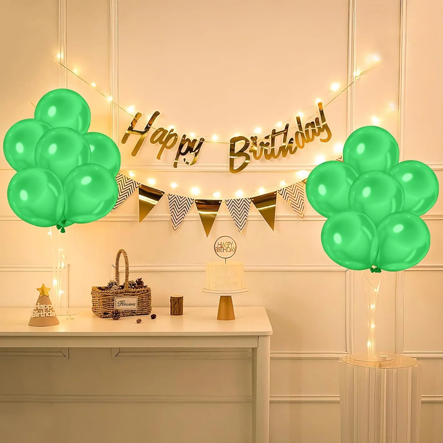2030 (50 Pcs)green Metallic Balloons