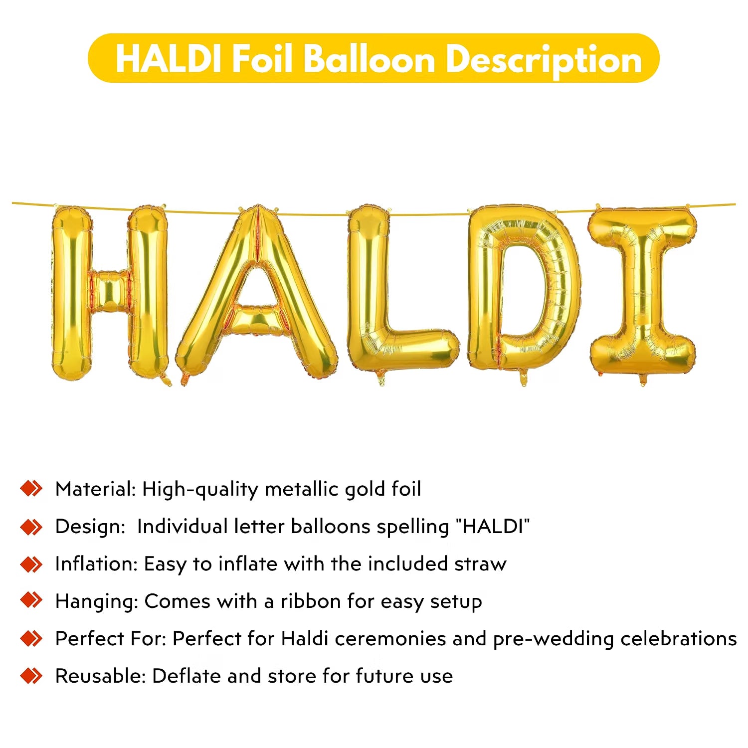 21259 Haldi Foil Balloon Just Party Haldi Theme Foil Balloon